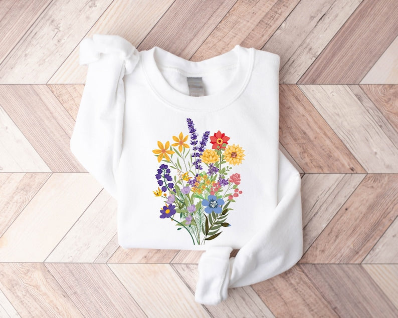 Wildblumen-Sweatshirt für Damen, Geschenke für Sie 