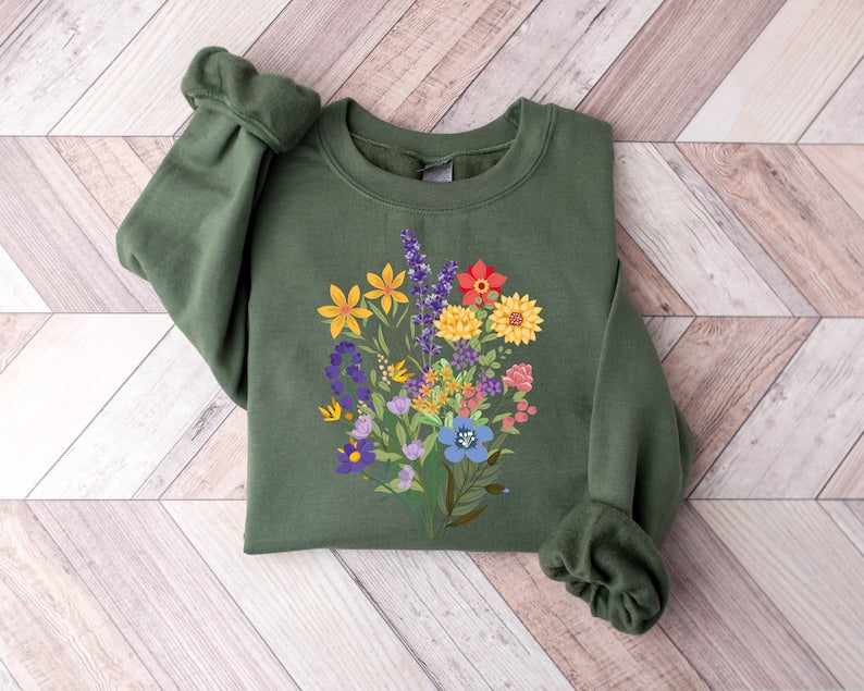 Wildblumen-Sweatshirt für Damen, Geschenke für Sie 