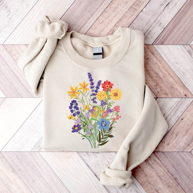 Wildblumen-Sweatshirt für Damen, Geschenke für Sie 