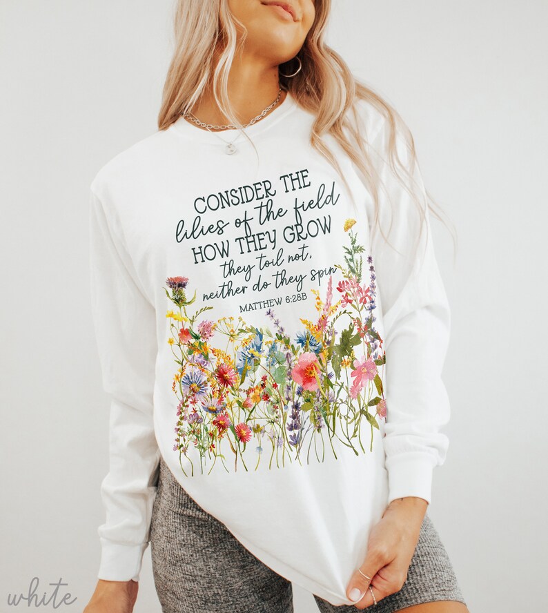 Gepresste Blumen Comfort Colors Langarm-Sweatshirt 