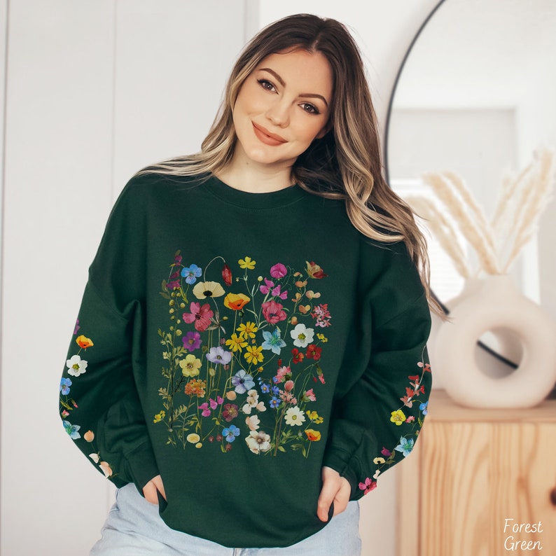 Wildblumen Sweatshirt Boho BlumenPullover