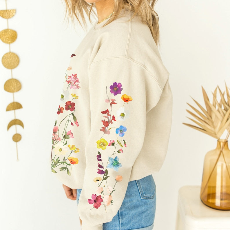 Wildblumen Sweatshirt Boho BlumenPullover