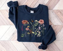 Vintage Wildblumen Sweatshirt Botanischer Pullover Naturliebhaber Geschenk