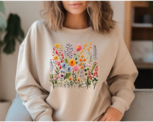 Wild Flowers Sweatshirt Sweatshirt mit botanischem Muster