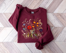 Wild Flowers Sweatshirt Sweatshirt mit botanischem Muster