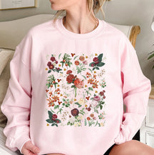 Cottagecore Sweater Boho Wildflowers Nature Sweatshirt