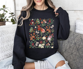 Cottagecore Sweater Boho Wildflowers Nature Sweatshirt