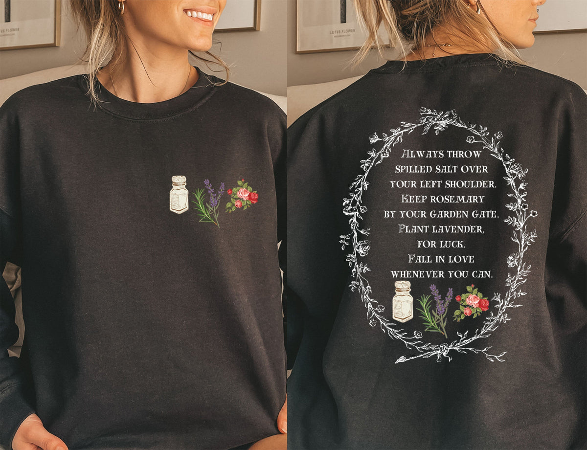 Salz, Rosmarin, Lavendel, Love Magic Spell, gemütliches Sweatshirt mit Rundhalsausschnitt