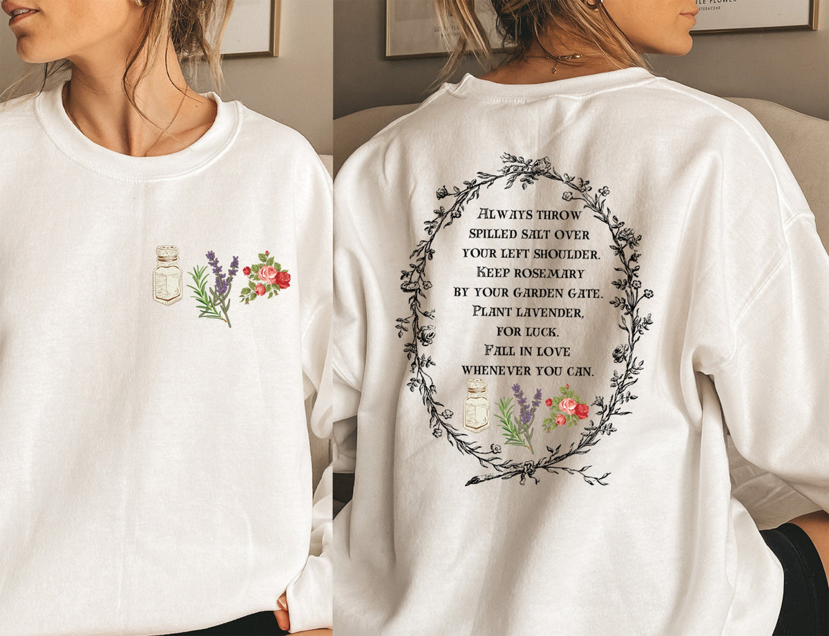 Salz, Rosmarin, Lavendel, Love Magic Spell, gemütliches Sweatshirt mit Rundhalsausschnitt