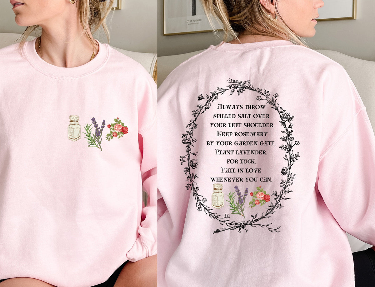 Salt Rosemary Lavender Love Magic Spell Crew Neck Cozy Sweatshirt