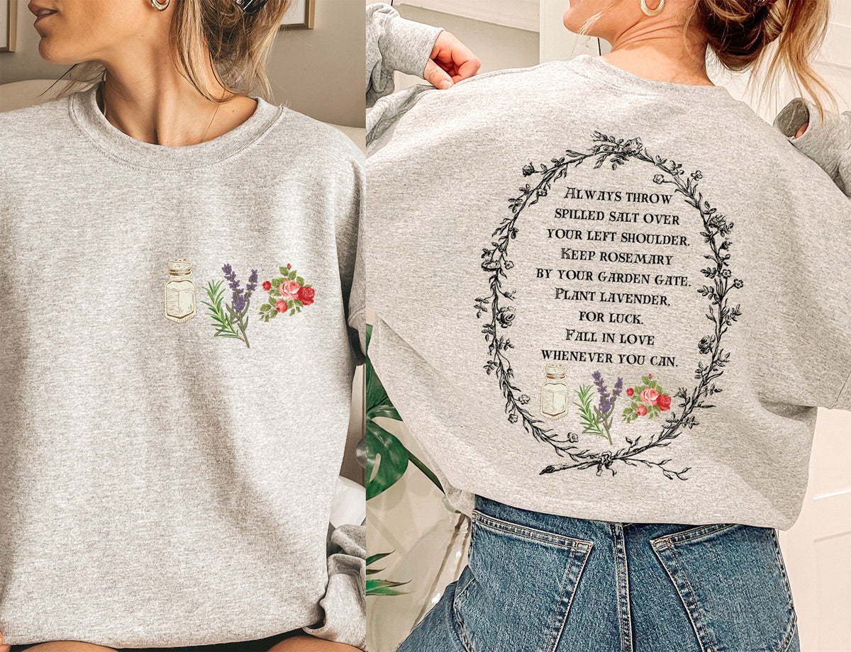 Salz, Rosmarin, Lavendel, Love Magic Spell, gemütliches Sweatshirt mit Rundhalsausschnitt