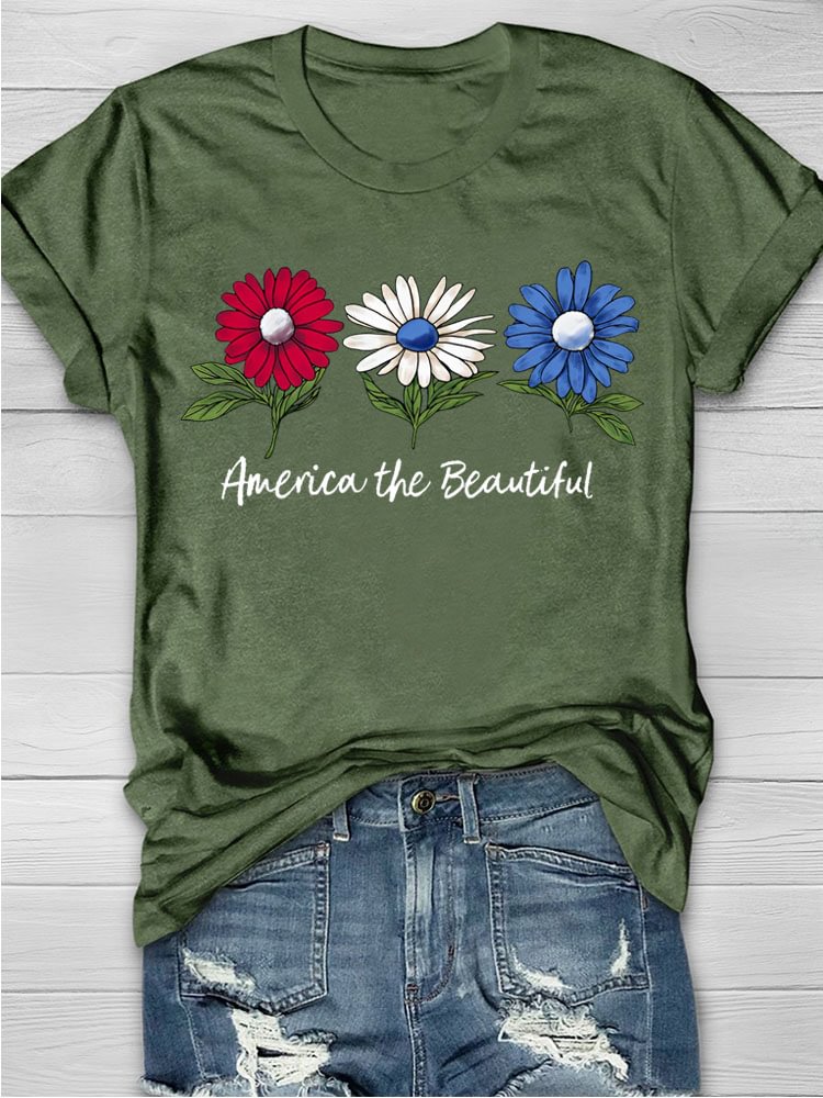 T-Shirt mit „America The Beautiful“-Aufdruck