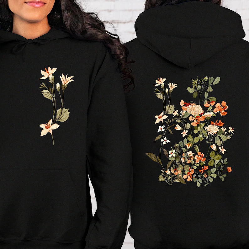 Vintage Flowers Hooded Sweatshirt