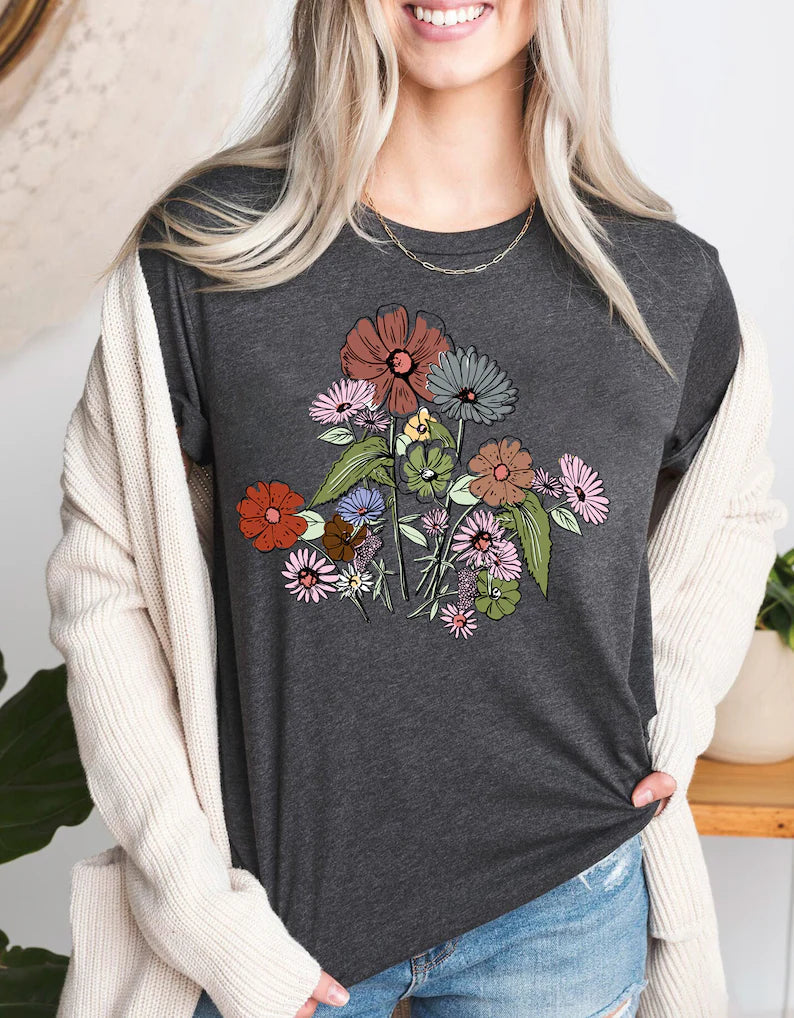 Wildblumen-Shirt für Damen