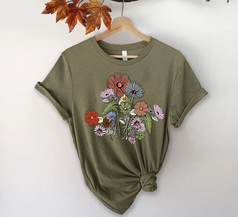 Wildblumen-Shirt für Damen